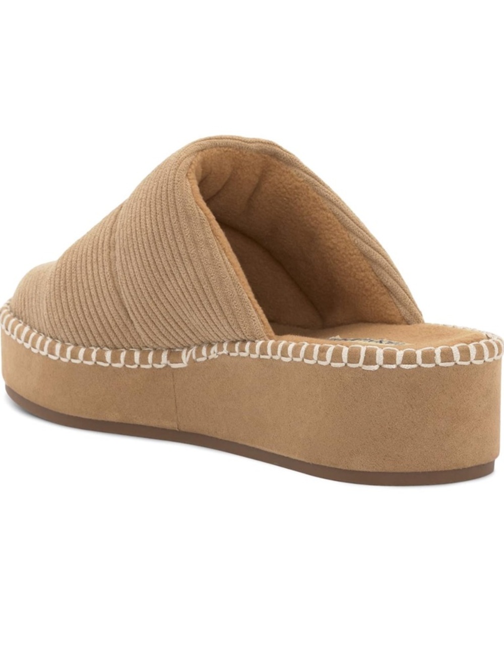 Lucky Brand Lisilly Corduroy Platform Slippers Tan Mule Size 11 Cozy - Picture 7 of 9